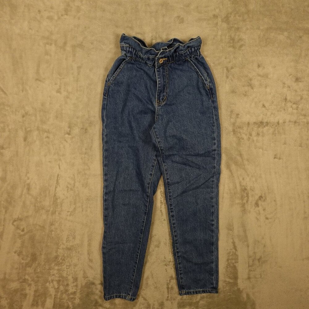 KanCan‎ jeans high rise skinny paper bag waist women's extra small blue denim
